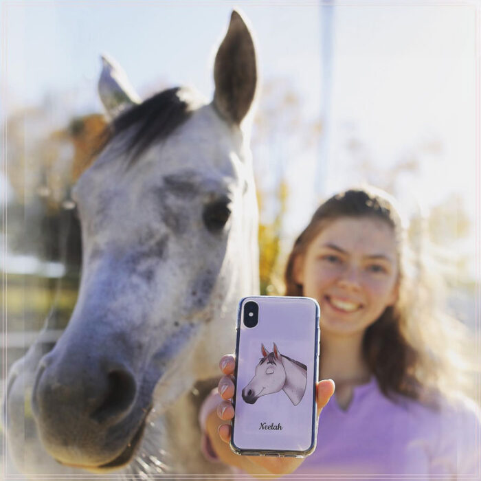 Personalisierte Handyhülle für Reiter - Mein Pferd im Trickfilm – Bild 3